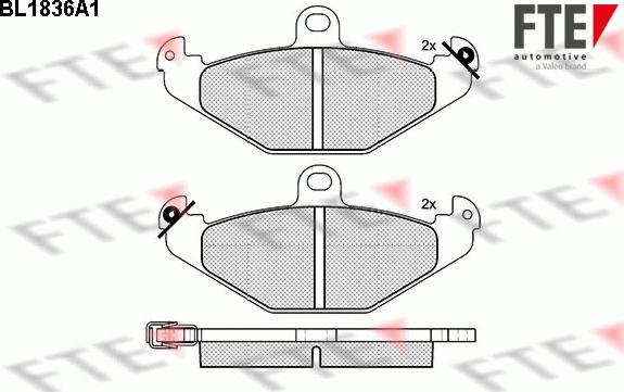 FTE BL1836A1 - Комплект спирачно феродо, дискови спирачки vvparts.bg