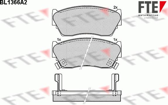 FTE BL1366A2 - Комплект спирачно феродо, дискови спирачки vvparts.bg