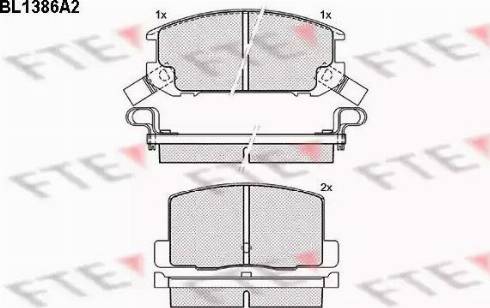 FTE BL1386A2 - Комплект спирачно феродо, дискови спирачки vvparts.bg