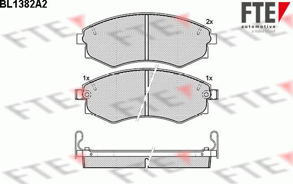 FTE BL1382A2 - Комплект спирачно феродо, дискови спирачки vvparts.bg