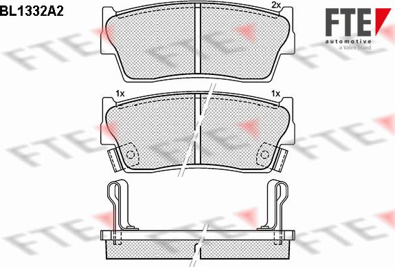 FTE BL1332A2 - Комплект спирачно феродо, дискови спирачки vvparts.bg