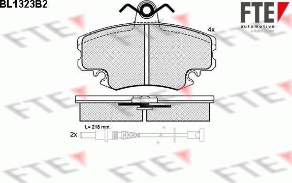 FTE BL1323B2 - Комплект спирачно феродо, дискови спирачки vvparts.bg