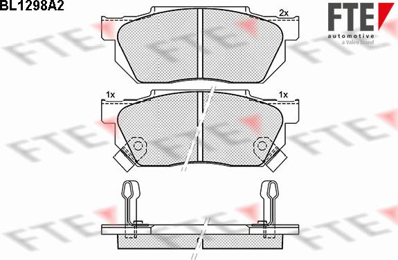 FTE BL1298A2 - Комплект спирачно феродо, дискови спирачки vvparts.bg