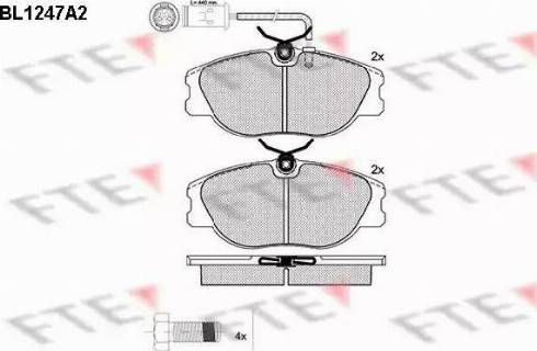 FTE BL1247A2 - Комплект спирачно феродо, дискови спирачки vvparts.bg