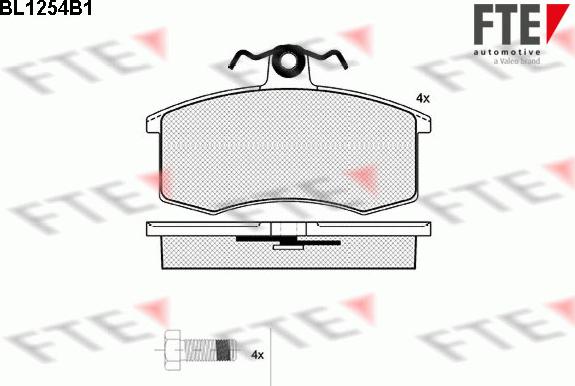 FTE BL1254B1 - Комплект спирачно феродо, дискови спирачки vvparts.bg