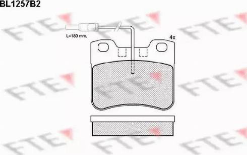 FTE BL1257B2 - Комплект спирачно феродо, дискови спирачки vvparts.bg