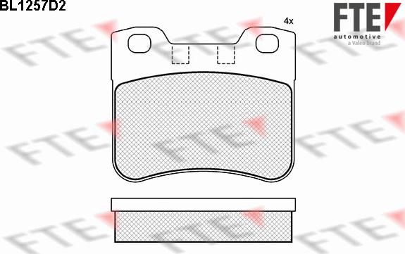 FTE BL1257D2 - Комплект спирачно феродо, дискови спирачки vvparts.bg