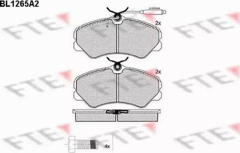 FTE BL1265A2 - Комплект спирачно феродо, дискови спирачки vvparts.bg