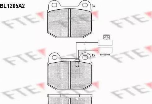 FTE BL1205A2 - Комплект спирачно феродо, дискови спирачки vvparts.bg