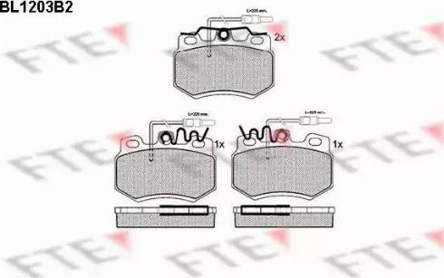 FTE BL1203B2 - Комплект спирачно феродо, дискови спирачки vvparts.bg