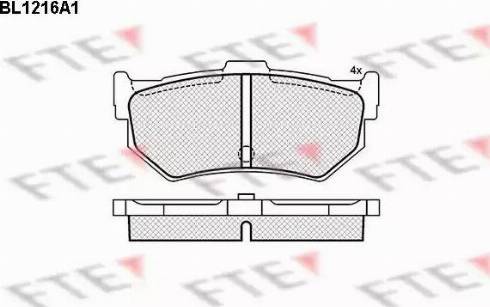 FTE BL1216A1 - Комплект спирачно феродо, дискови спирачки vvparts.bg