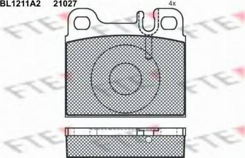 FTE BL1211A2 - Комплект спирачно феродо, дискови спирачки vvparts.bg