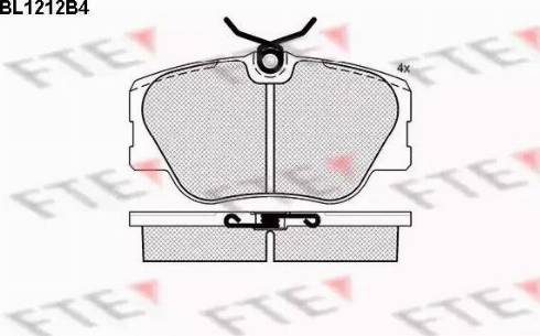 FTE BL1212B4 - Комплект спирачно феродо, дискови спирачки vvparts.bg