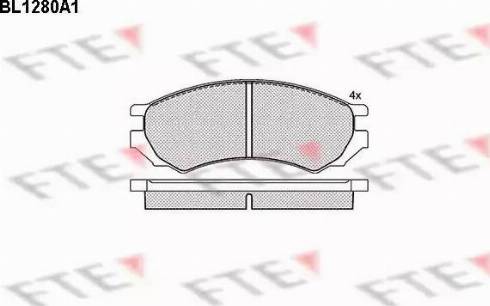 FTE BL1280A1 - Комплект спирачно феродо, дискови спирачки vvparts.bg