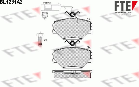 FTE BL1231A2 - Комплект спирачно феродо, дискови спирачки vvparts.bg