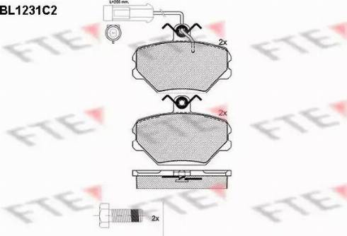 FTE BL1231C2 - Комплект спирачно феродо, дискови спирачки vvparts.bg