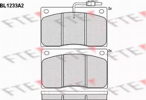 FTE BL1233A2 - Комплект спирачно феродо, дискови спирачки vvparts.bg