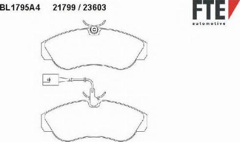 FTE BL1795A4 - Комплект спирачно феродо, дискови спирачки vvparts.bg