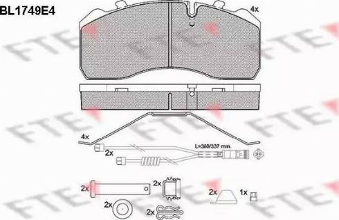 FTE BL1749E4 - Комплект спирачно феродо, дискови спирачки vvparts.bg