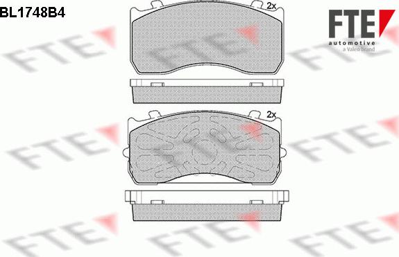 FTE BL1748B4 - Комплект спирачно феродо, дискови спирачки vvparts.bg