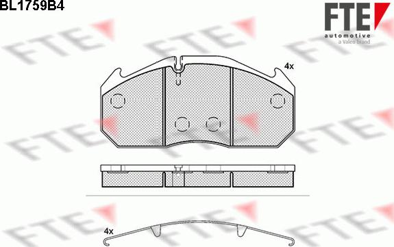 FTE BL1759B4 - Комплект спирачно феродо, дискови спирачки vvparts.bg