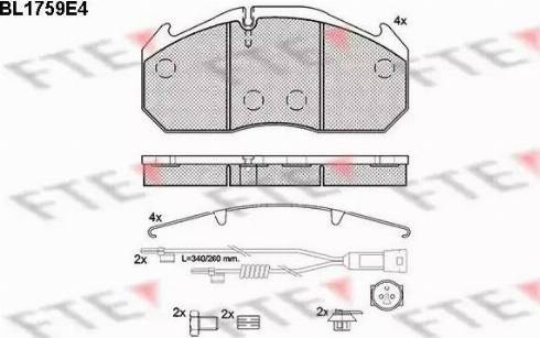 FTE BL1759E4 - Комплект спирачно феродо, дискови спирачки vvparts.bg