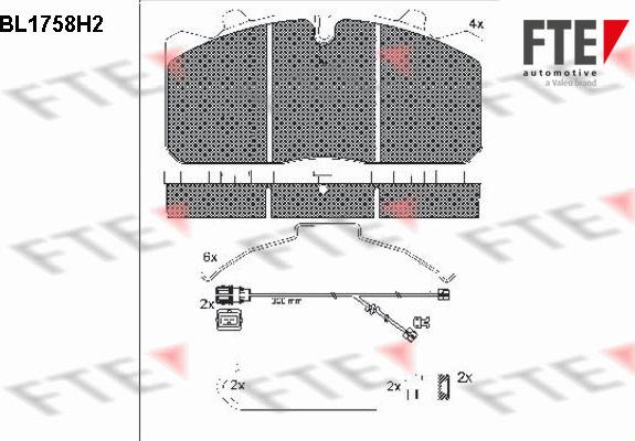 FTE BL1758H2 - Комплект спирачно феродо, дискови спирачки vvparts.bg