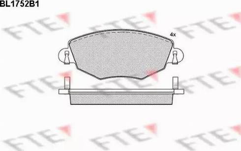 FTE BL1752B1 - Комплект спирачно феродо, дискови спирачки vvparts.bg