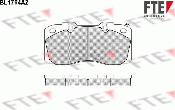 FTE BL1764A2 - Комплект спирачно феродо, дискови спирачки vvparts.bg