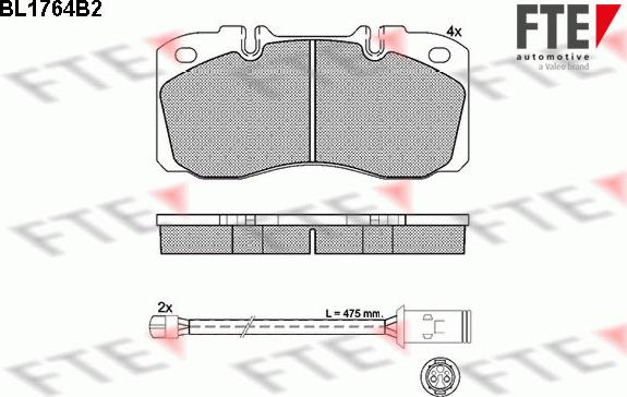 FTE BL1764B2 - Комплект спирачно феродо, дискови спирачки vvparts.bg