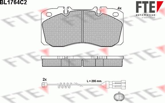 FTE BL1764C2 - Комплект спирачно феродо, дискови спирачки vvparts.bg