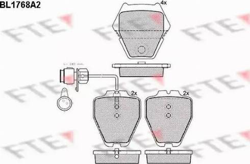 FTE BL1768A2 - Комплект спирачно феродо, дискови спирачки vvparts.bg