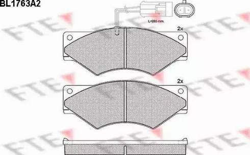 FTE BL1763A2 - Комплект спирачно феродо, дискови спирачки vvparts.bg