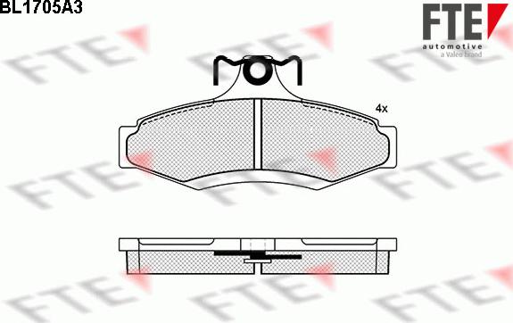 FTE BL1705A3 - Комплект спирачно феродо, дискови спирачки vvparts.bg