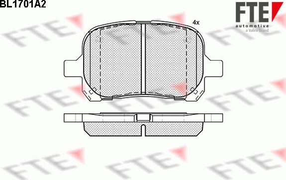 FTE BL1701A2 - Комплект спирачно феродо, дискови спирачки vvparts.bg