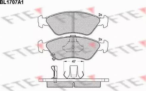 FTE BL1707A1 - Комплект спирачно феродо, дискови спирачки vvparts.bg