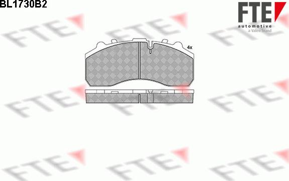 FTE BL1730B2 - Комплект спирачно феродо, дискови спирачки vvparts.bg