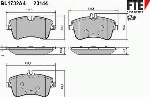 FTE BL1732A4 - Комплект спирачно феродо, дискови спирачки vvparts.bg