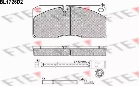 FTE BL1726D2 - Комплект спирачно феродо, дискови спирачки vvparts.bg