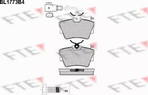 FTE BL1773B4 - Комплект спирачно феродо, дискови спирачки vvparts.bg