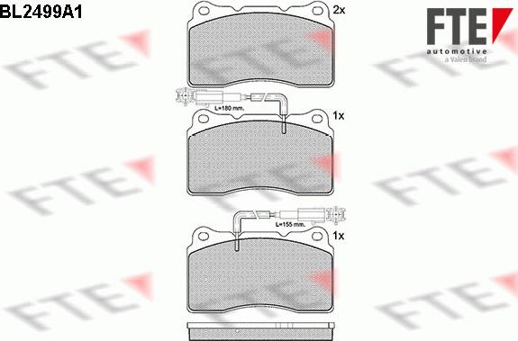 FTE BL2499A1 - Комплект спирачно феродо, дискови спирачки vvparts.bg