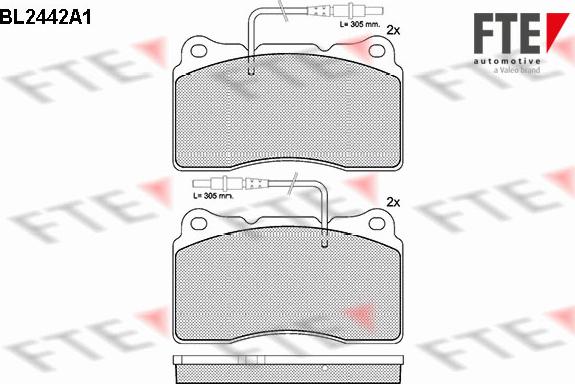 FTE BL2442A1 - Комплект спирачно феродо, дискови спирачки vvparts.bg