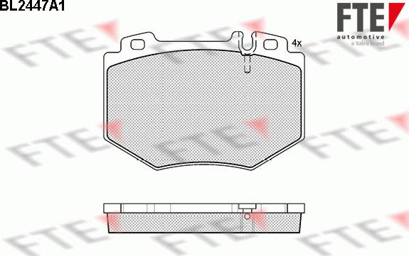 FTE BL2447A1 - Комплект спирачно феродо, дискови спирачки vvparts.bg