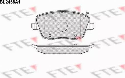 FTE BL2458A1 - Комплект спирачно феродо, дискови спирачки vvparts.bg