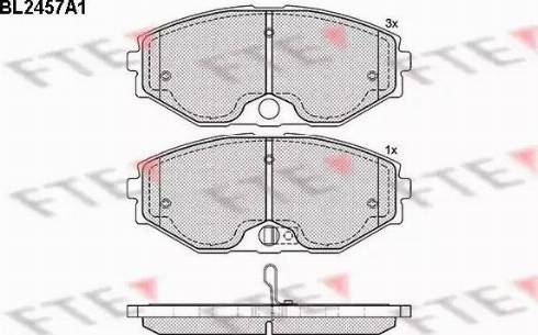 FTE BL2457A1 - Комплект спирачно феродо, дискови спирачки vvparts.bg