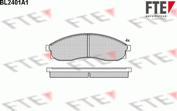 FTE BL2401A1 - Комплект спирачно феродо, дискови спирачки vvparts.bg