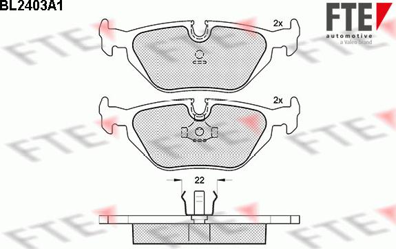 FTE BL2403A1 - Комплект спирачно феродо, дискови спирачки vvparts.bg