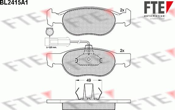 FTE BL2415A1 - Комплект спирачно феродо, дискови спирачки vvparts.bg