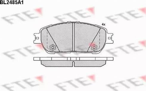 FTE BL2485A1 - Комплект спирачно феродо, дискови спирачки vvparts.bg