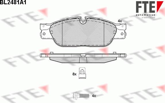 FTE BL2481A1 - Комплект спирачно феродо, дискови спирачки vvparts.bg